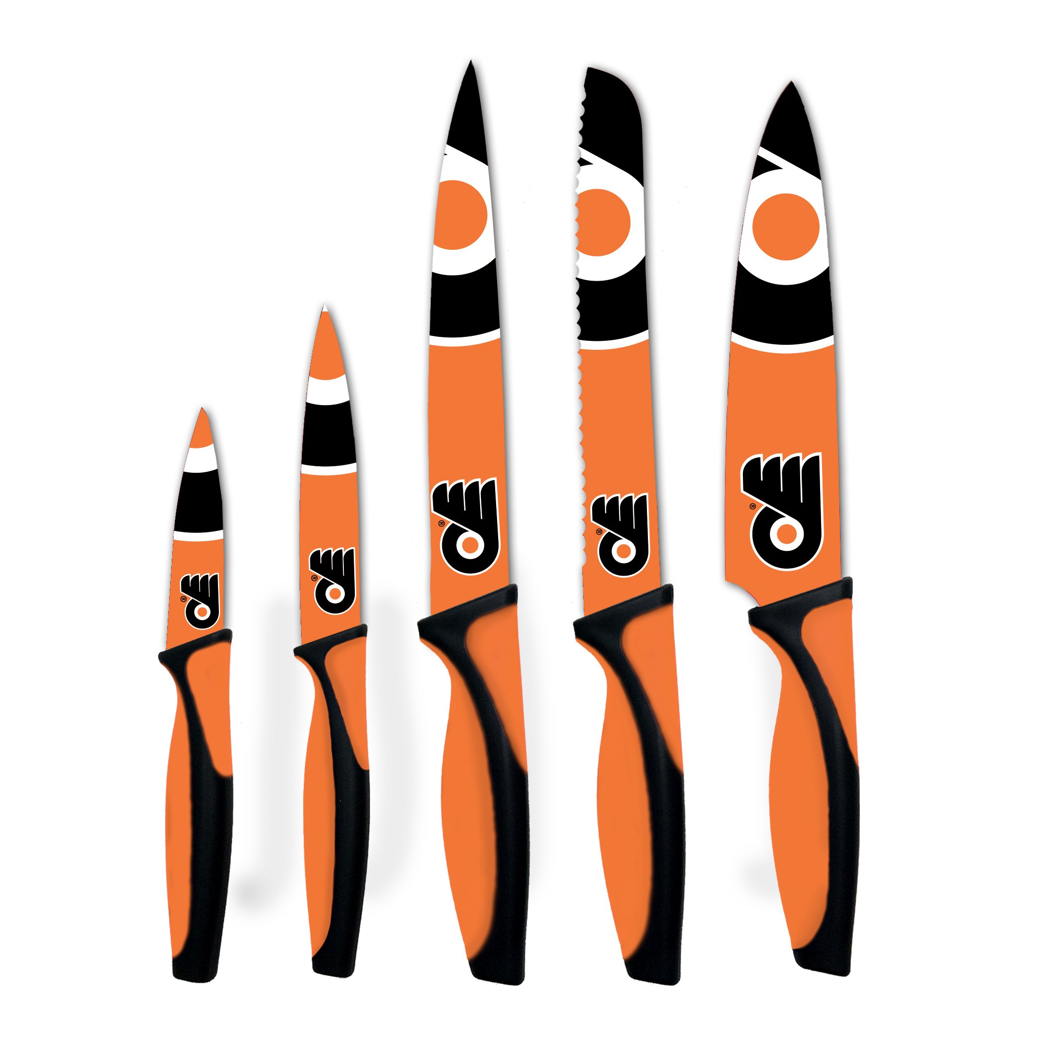 The Sports Vault NHL 5 Piece Mixed NHL Kitchen Knife Set, Team Colours