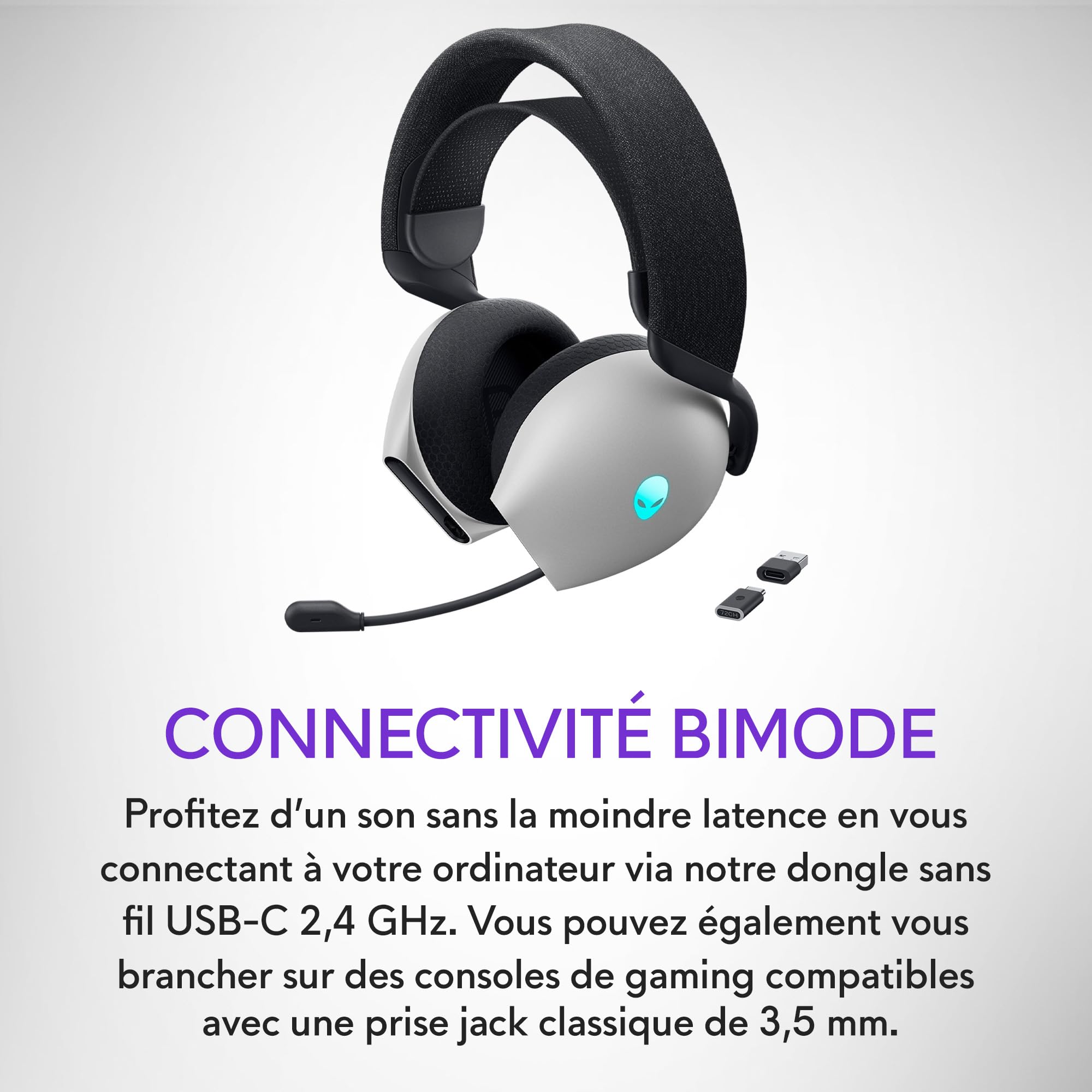 Alienware AW720H - Casque Gaming sans fil Bimode (Lunar Light)