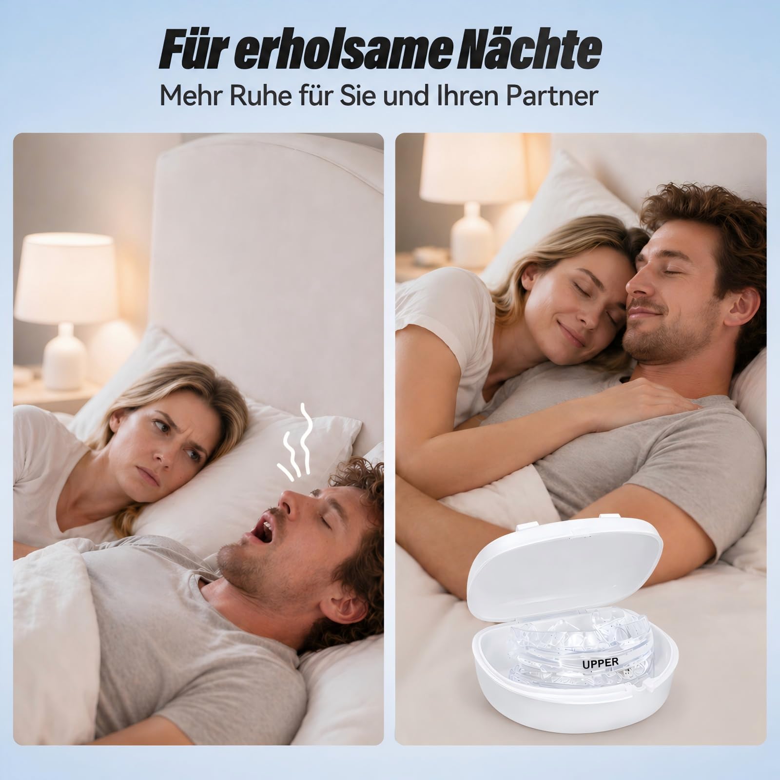 Schnarchstopper Anti Schnarch, Schnarchschiene Gegen Zähneknirschen und Schnarchen für MäNner Und Frauen(Weiß)