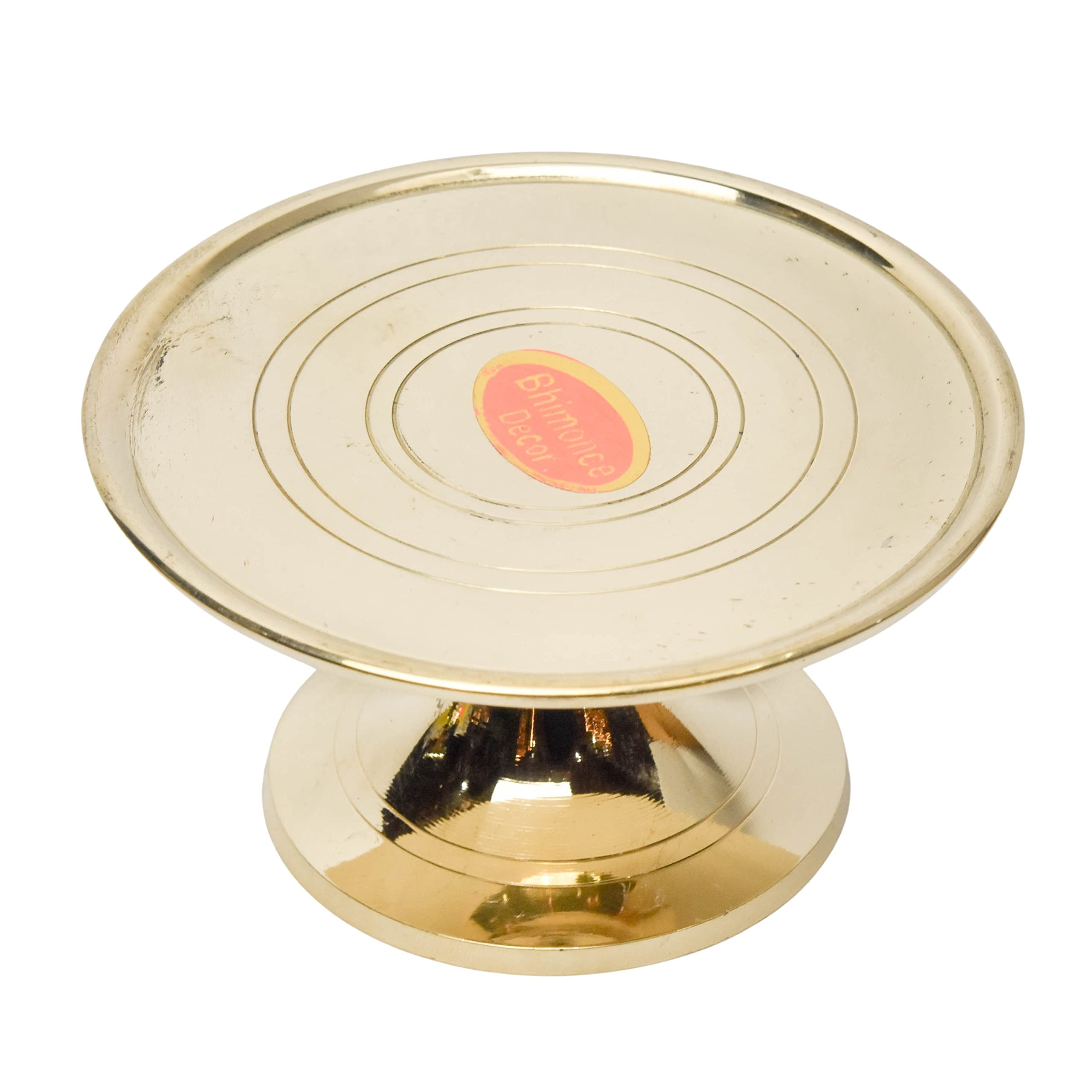 Bhimonee Decor Brass Mukkali Stool | Traditional Pooja Chowki for Home Temple | Religious Ceremonies & Decor | 2.5 Inches | 250gm | Gold 4