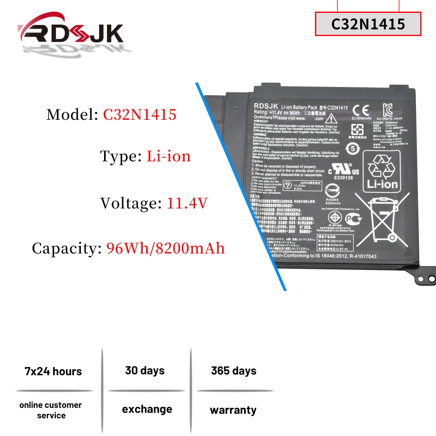 Amazon.com: C32N1415 Battery for Asus ZenBook (Pro) UX501J UX501L