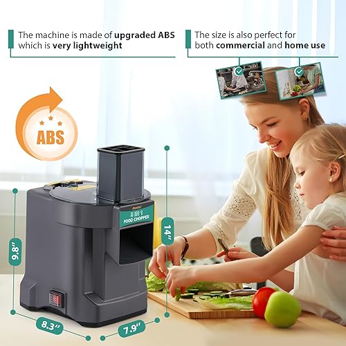 Miniatura 7 de Newhai Trituradora eléctrica 3 en 1 para cortar verduras multifuncional, máquina automática de verduras y frutas, para uso comercial y doméstico,