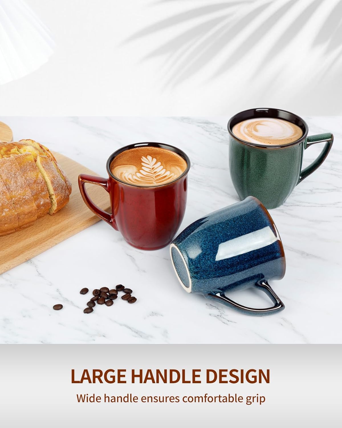 Ceramic Mugs 14 Oz,Mugs Set for Men Women, Ceramic Mugs Set with Large Handle for Coffee Tea Milk Cocoa, Coffee Cups Set of 6 Gift for Dad Mom,Easy to Clean & Hold, Microwave Safe. - Image 5