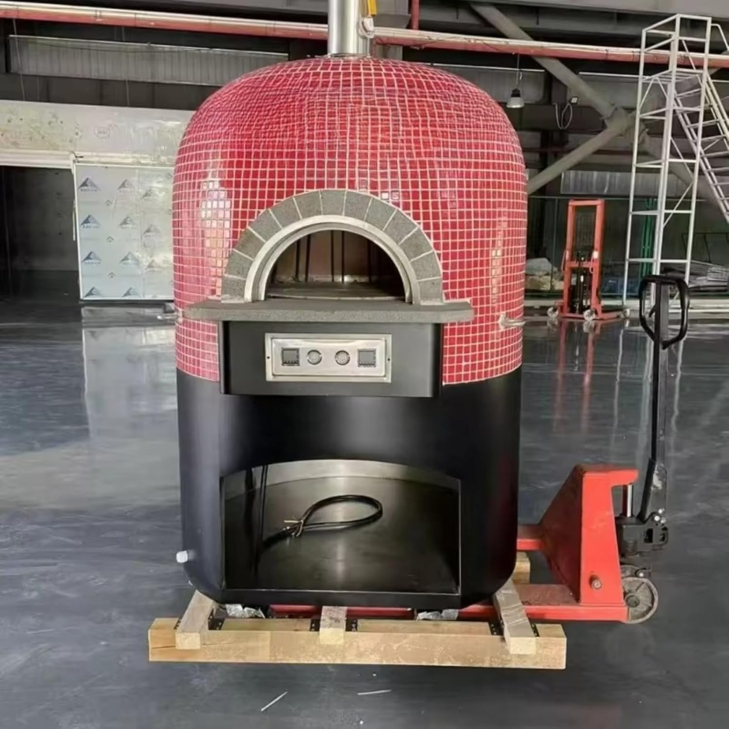 Electric Gas Dual Fuel Rotating Stone Baker, Heavy-Duty Stainless Steel, Digital Thermostat, Compact Design for Restaurant, Bakery, Pizzeria