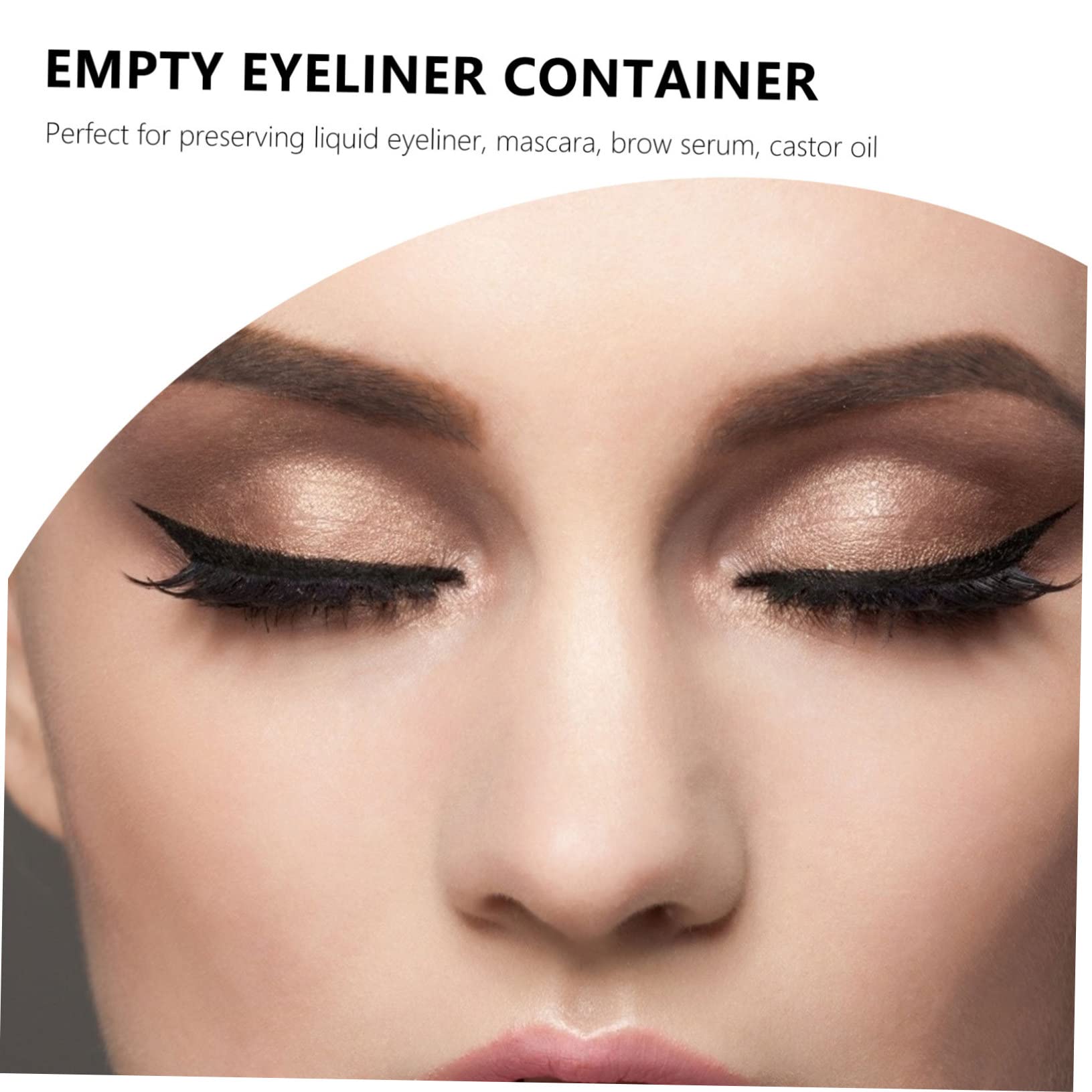 5 Tubos Delineadores de Ojos Recargables de 1ml en Plástico Dorado, Portátiles para Almacenar Delineador Líquido en Tiendas Cosméticas