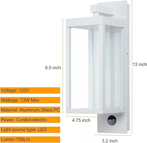Vista 24 de Lámparas modernas para exteriores del atardecer al amanecer, aplique de pared exterior de 15 pulgadas, luz de porche, lámpara de pared negra