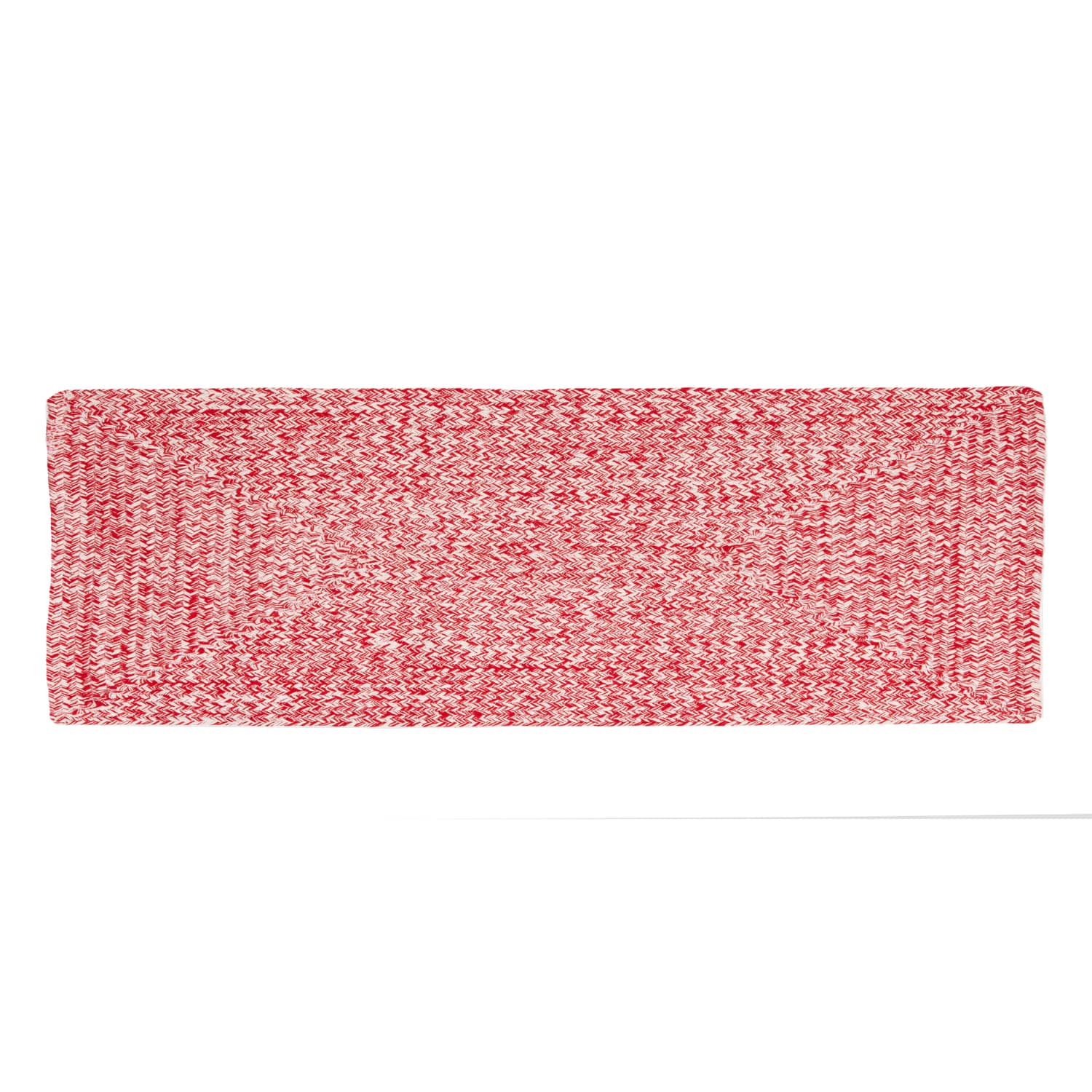 Super Area Rugs Farmhouse Braided Rug Cotton Kitchen Reversible Carpet, Red & White,2' X 6' Rectangle Runner
