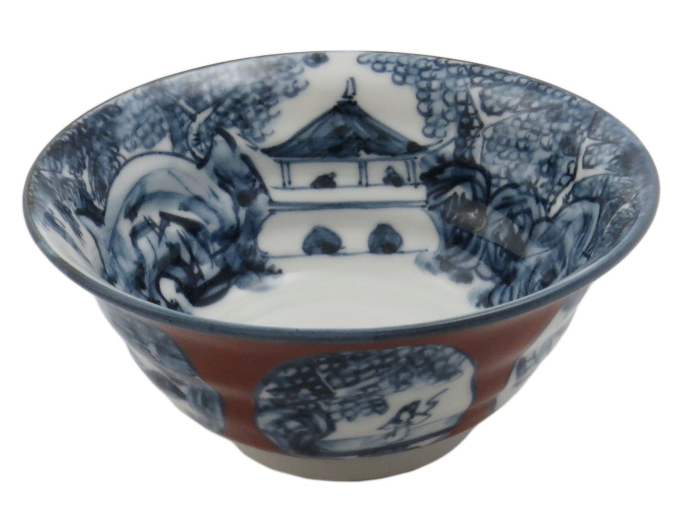 Amazon｜京焼 清水焼 村田幸之介 飯碗 大 赤塗丸紋山水 MK-002B｜飯碗