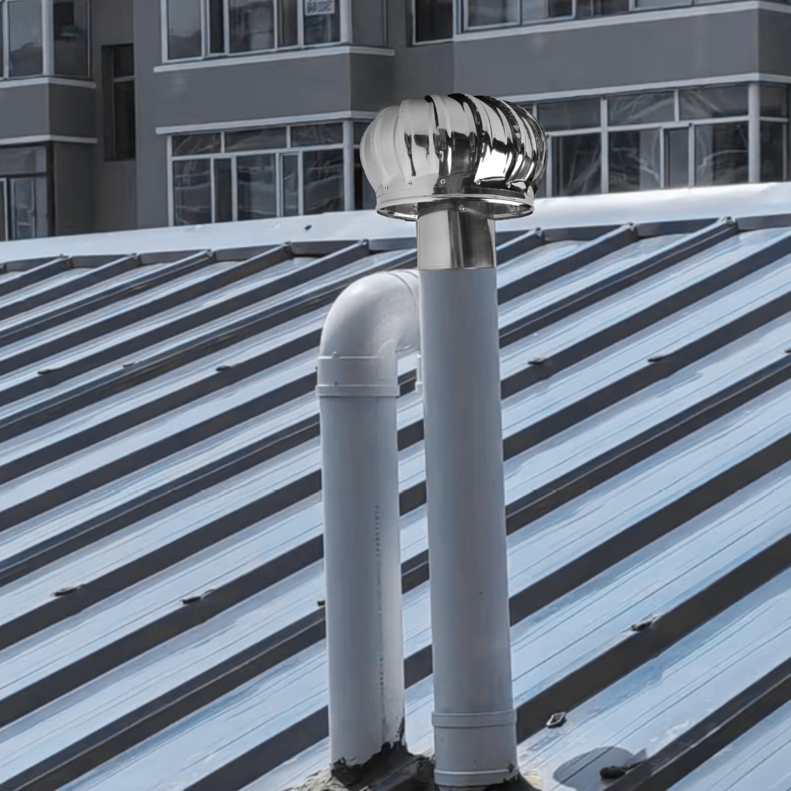 Cappottino per ventola di ventilazione in acciaio inox 304, 110 mm, estrattore d'aria non alimentato per canna fumaria e tappo di protezione per casa agricola