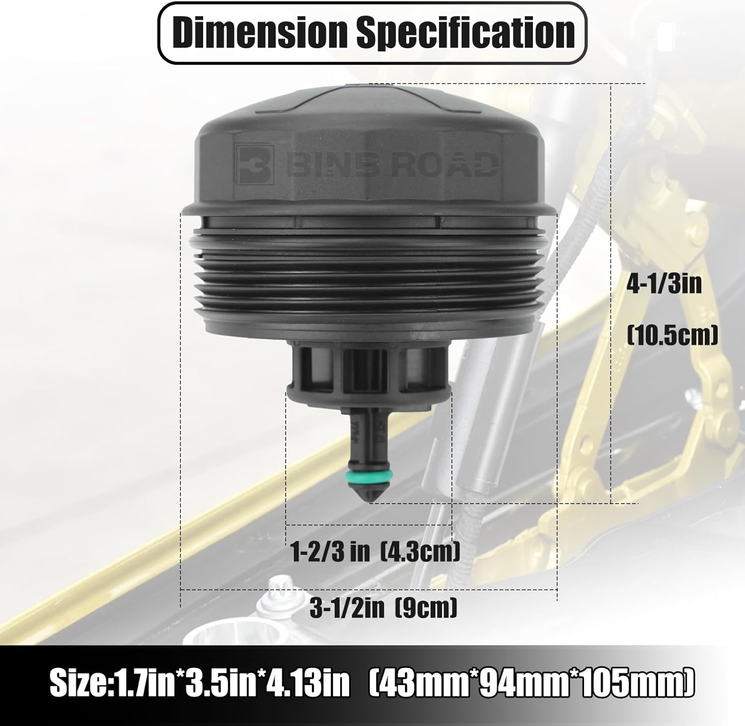 Oil Filter Housing Cap Cover Compatible with BMW E60 E90 E92 F10 E82 E83 E70 X1 X3 X4 X5 X6 Z4 335i 340i 420i 428i 435i 528i 535i 640i M3 M4 (Replaces 11427525334)