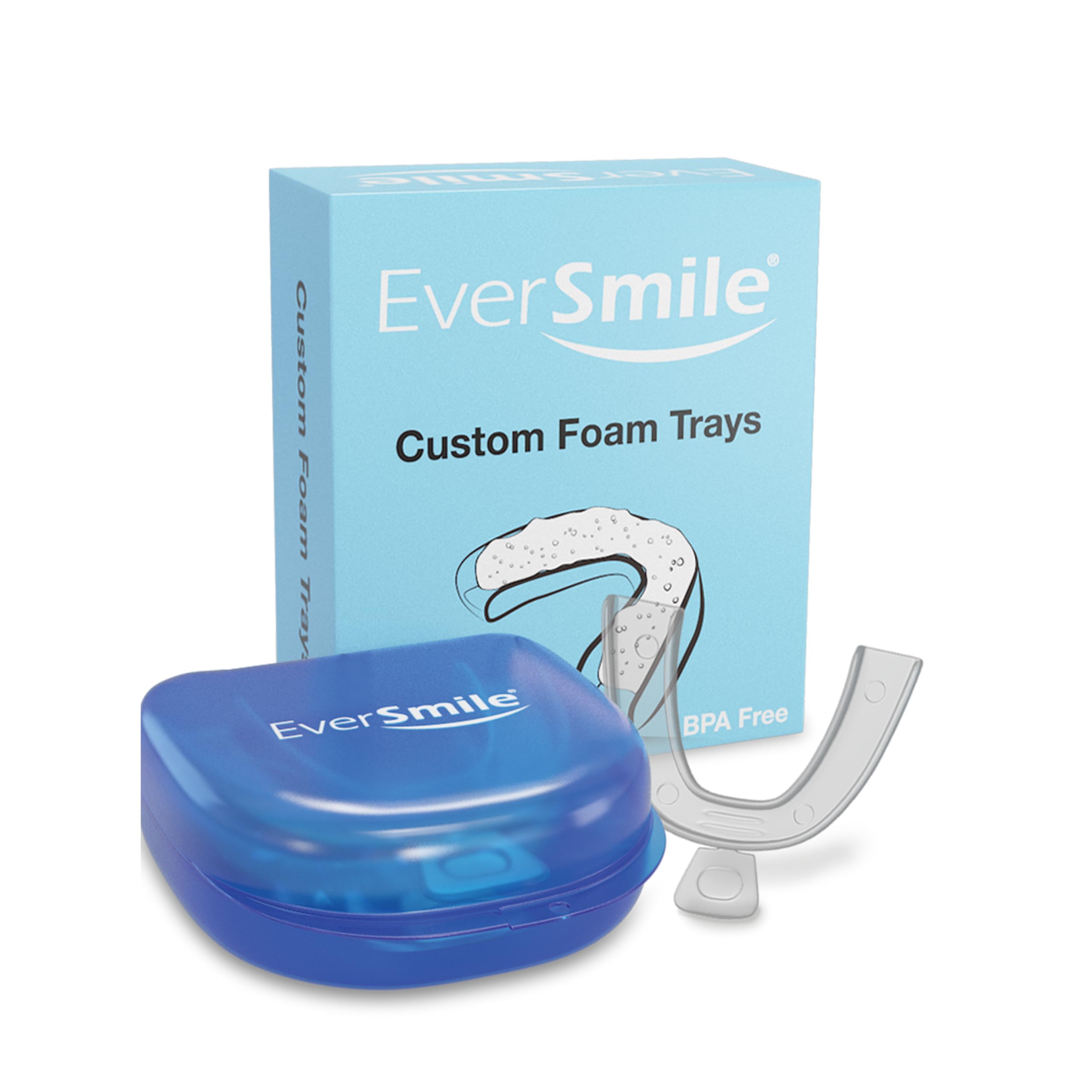 EverSmile Custom Foam Trays β Custom Mouth Tray for Teeth Whitening and Orthodontic Cleaning Foam β Includes Travel and Storage Case β Set of 1