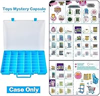 Vista 4 de FULLCASE Funda compatible con 5 Surprise for Mini Brands Toys Series 1-4, almacenamiento de cápsulas misteriosas, para colección Mini Mart Azul