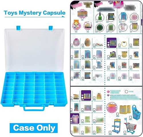 Miniatura 4 de FULLCASE Funda compatible con 5 Surprise for Mini Brands Toys Series 1-4, almacenamiento de cápsulas misteriosas, para colección Mini Mart Azul