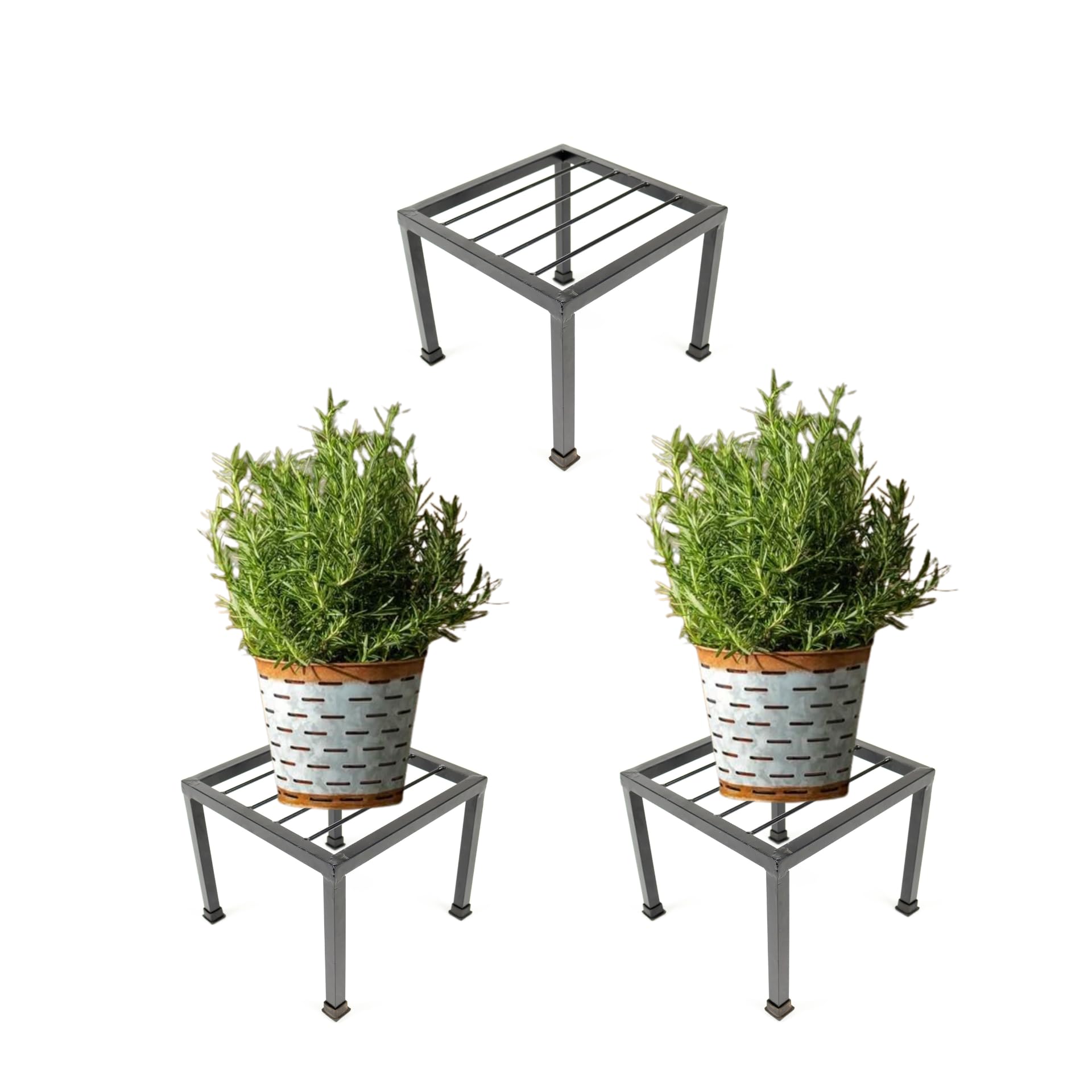 NAYRA Metal Thick and Long Style Four Leg With Ruber leg hevy Gamla Stand in Small Size |heavy Planter Holder For home and Balcony Décor indoor and outdoor (Black 24 X 20 cm Stand) SET OF 3 (B0CLYVG6G6) Amazon Price History, Amazon Price Tracker