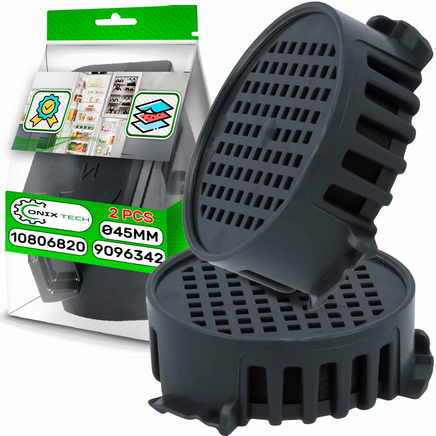 2 Filtri Aria Fresca Per Frigorifero Liebherr | Carbone Attivo Compatibile Con 9096989, 9882460 E 7440021-00, Sostituzione Facile
