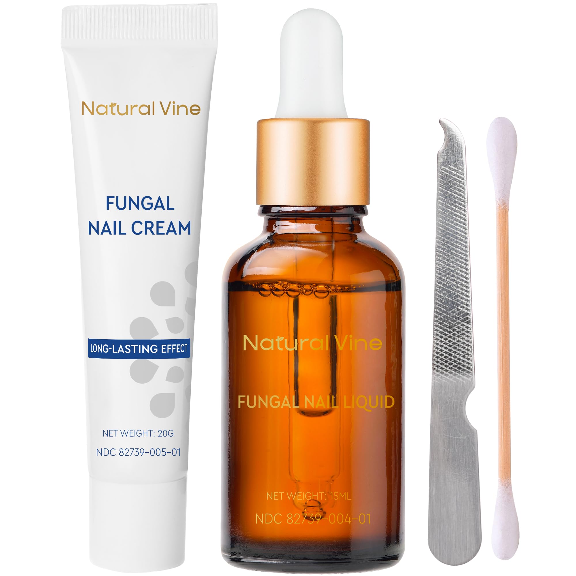 Tratamiento de hongos en las uñas: Líquido de tratamiento de uñas de hongos 0.5 fl oz y crema reparadora de uñas antifúngica 0.71 oz para uñas de los pies y uñas - Extra fuerte con 9