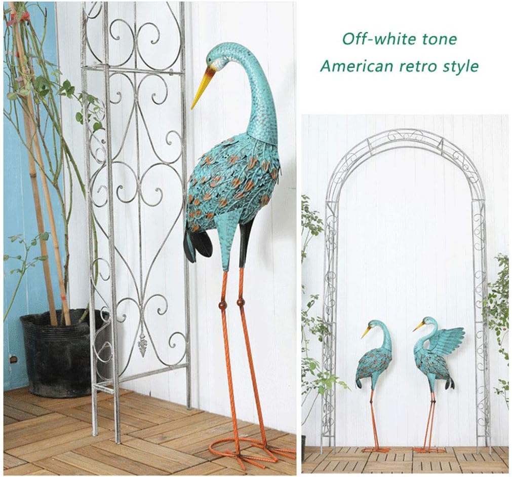 Garden Arch Arbor for Climbing Plants Outdoor Lawn Backyard Metal Frame Stand Vintage Old Wrought Iron Flower Arch 117x236cm