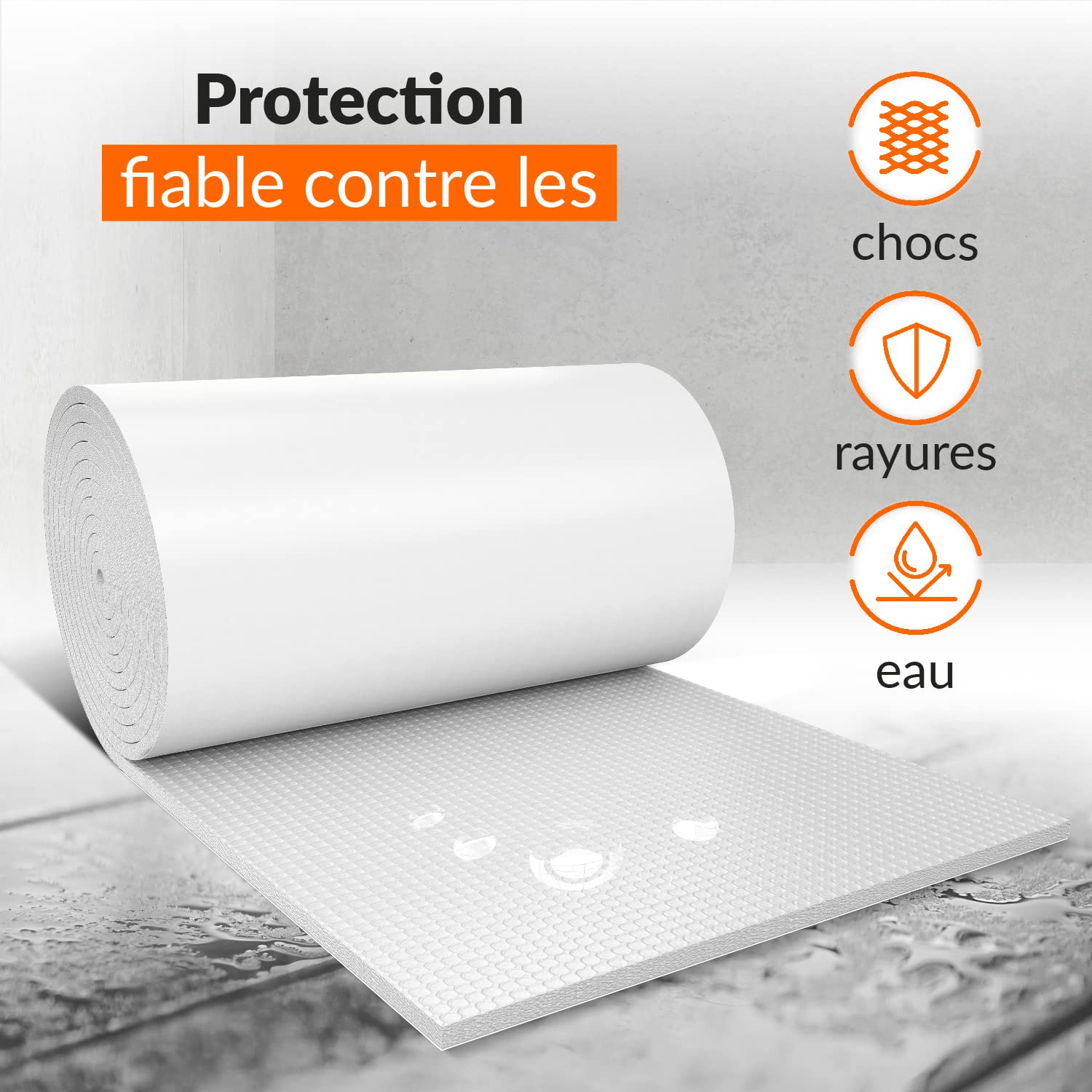 Upgrade4cars Mousse Protection Garage Mur Adhésive Blanc | Protège Porte Voiture Murale Rouleau