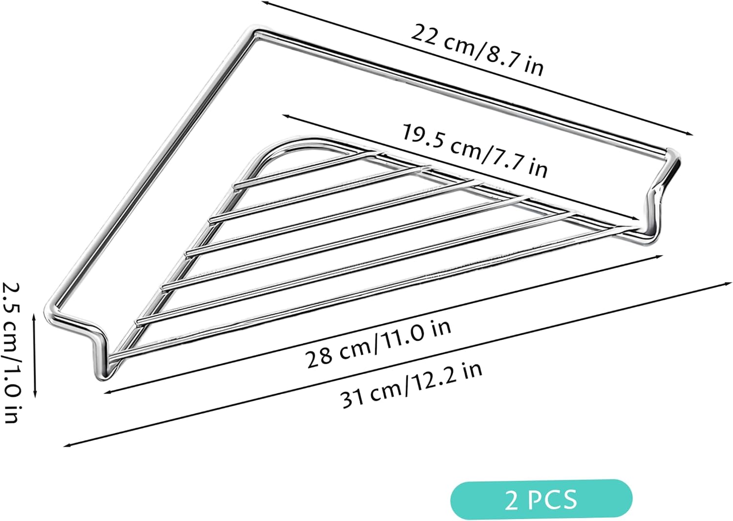 Sink Corner Drying Rack, 2 Pack Stainless Steel Sink Shelf
