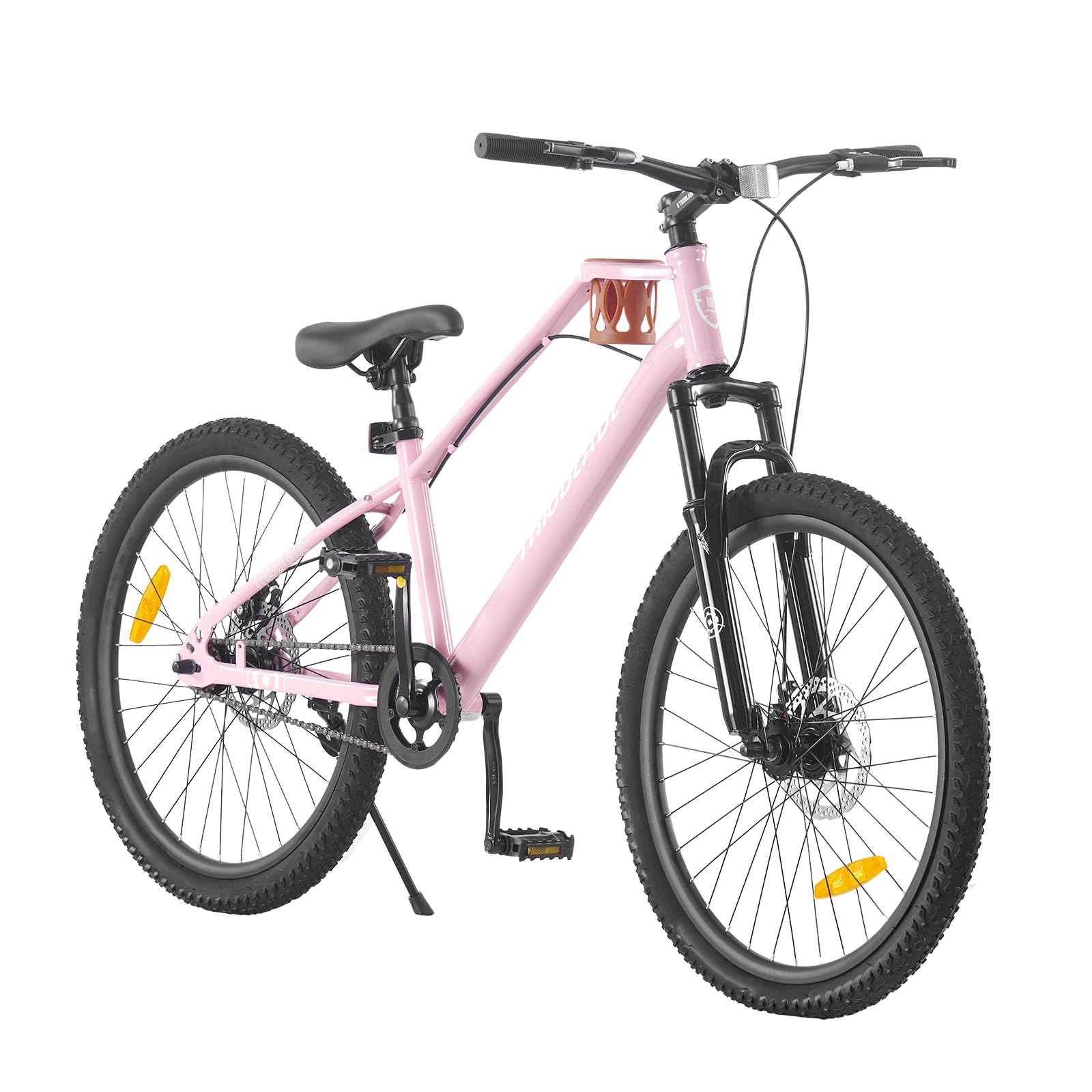 LSLIFE Kids Mountain Bike for Girls, 20 Inch Kids Bicycle for 7-13 Years Old Girl with Cup Holder Shock Absorber Girls Mountain Bicycle with Dual Disc Brake (Pink, 20 Inch)
