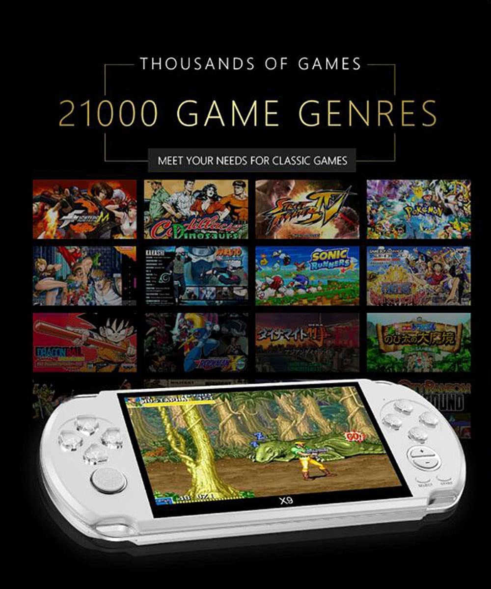 CHROX 2030 Nuova Console per Videogiochi Portatile da 5,0 Pollici Retro A 128 Bit con 10.000 Giochi Integrati per Arcade NEOGEO/CPS/FC/NES/SFC/Snes/GB/GBC/GBA/SMD/Sega Regalo di Natale per Bambini
