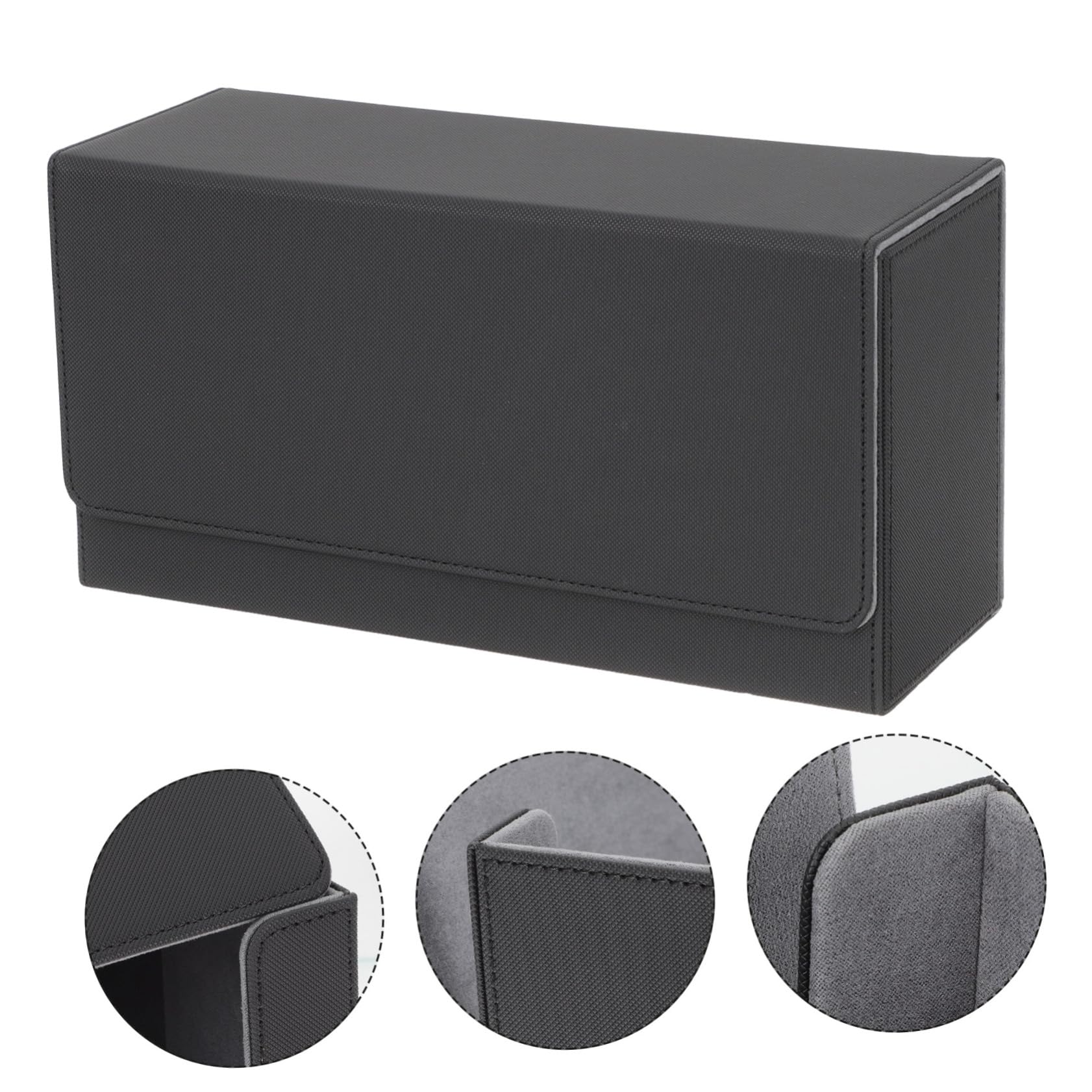 Vaguelly Custodia per Carte Sportive Pu Nera, Contenitore Grande | Scatola Organizer per Collezione, Facile da Trasportare, Protegge Dall’ordine e Dalla Perdita