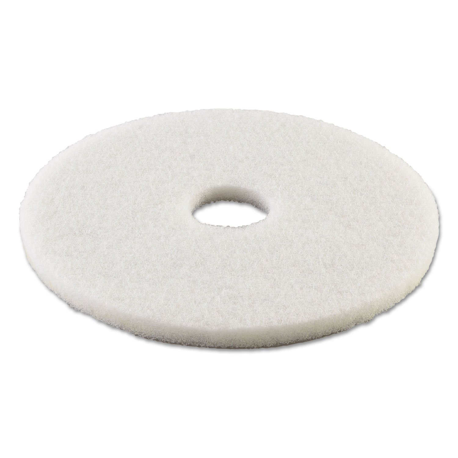Boardwalk Polishing Floor Pads, 13" Diameter, White, 5/Carton