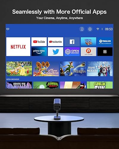 Miniatura 3 de Licencia de Netflix e integradoProyector inteligente WiFi PANSEBA con soporte telescópico, 4K compatible con 300 pulgadas, proyector de películas