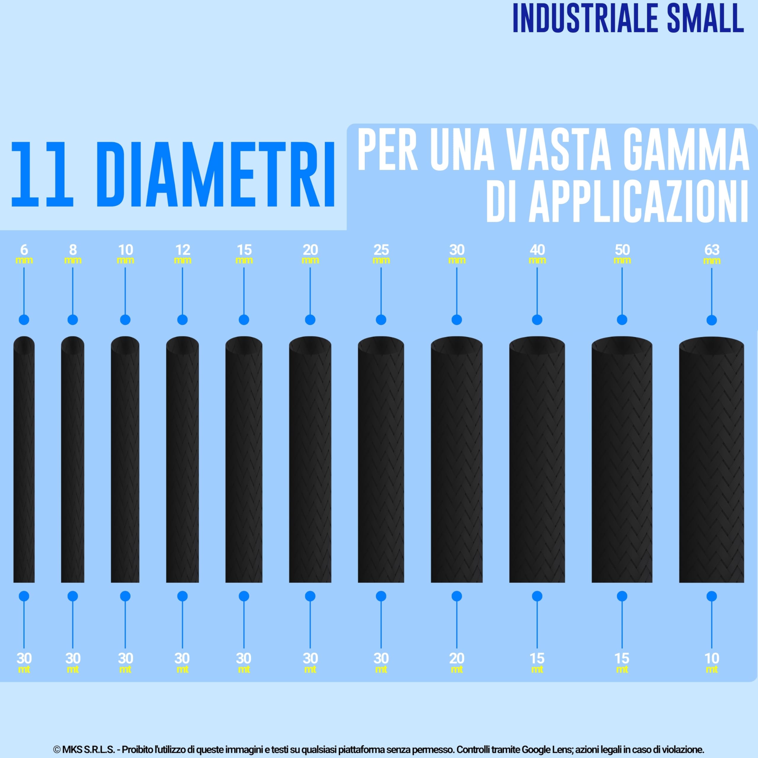 MarketConnect® Guaina Cavi Espandibile Ø 40mm, L 15mt • Raccogli e Nascondi Cavi • Ideale per Scrivania e TV • NERO • INDUSTRIALE SMALL