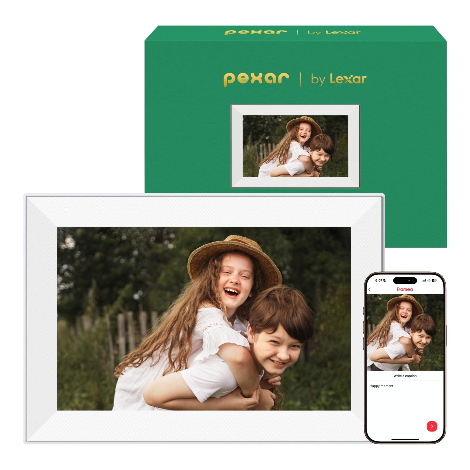 Photo 1 of Pexar Terra 10.1 Inch Digital Picture Frame, Anti-Glare Screen for Extraordinary Clarity, Easy Share Photos or Videos via The Frameo App, The Good Choice for Gifting, Powered by Lexar