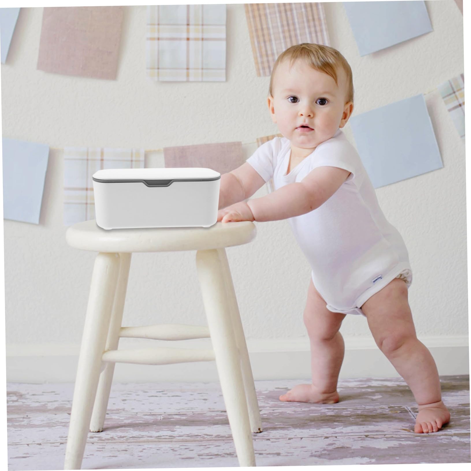 Boîte à Lingettes Humide 2 Pièces en Plastique Bleu pour Bébé