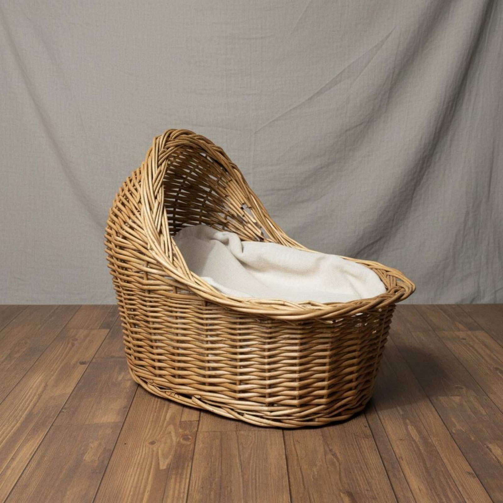 Cesto Culla in Vimini Fatto a Mano Accessorio Fotografico Neonato Traspirante Cesto per Gatti Intrecciato per Scattisti, M