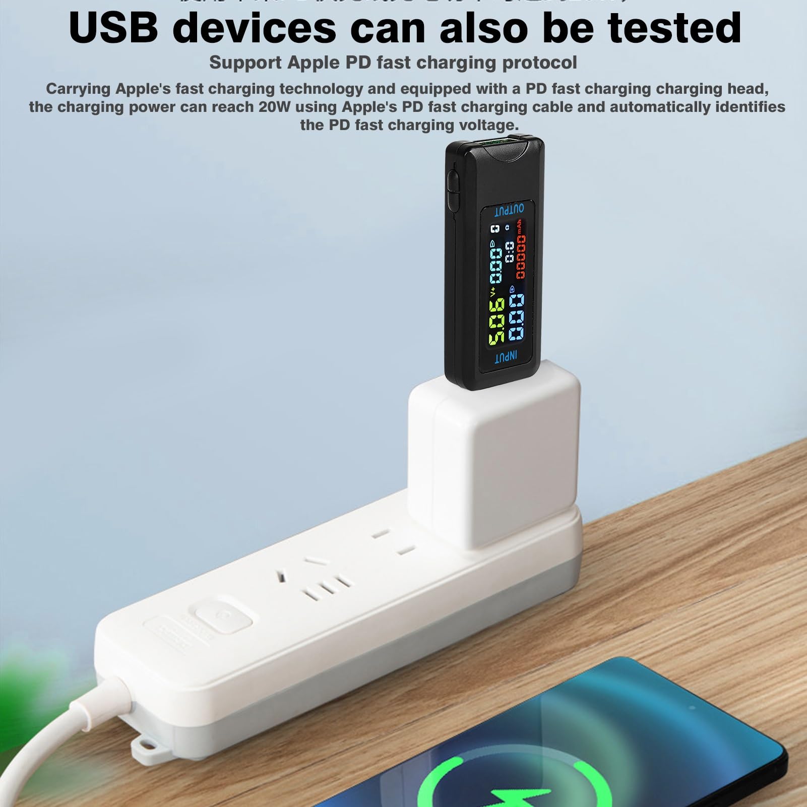 Jadeshay Tester USB,4.5-36V 0-5A Voltmetro Amperometro Tester Misuratore di Potenza Digitale USB Display a Colori LCD Capacità Rilevatore di Caricabatterie