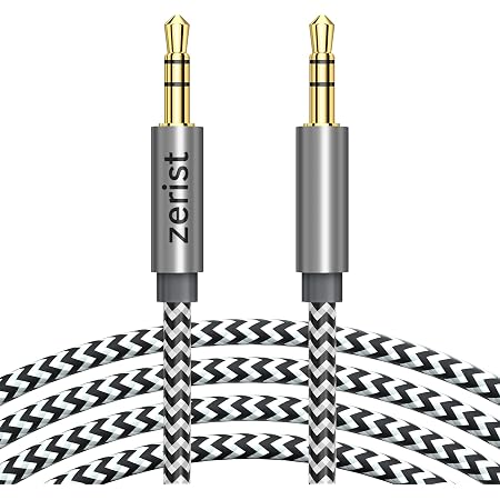 Zerist 3.5mm AUX Audio Cable Male to Male 10 FT Nylon Braided Stereo Jack Cable for iPhone, iPod, iPad, Android Samsung Smartphones, Tablets, Sound Box,Car, MP3 Players - Grey (10FT/3M 1 Pack)