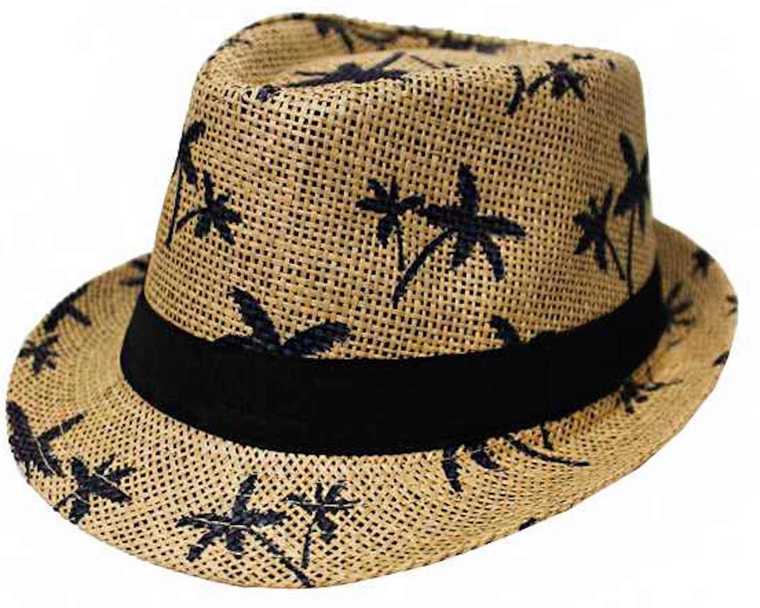 Club Cubana Men's Brown 1 Fedora Hats For Wo Unisex Trilby Hat Panama Style Summer Beach Sun Jazz Cap Brown