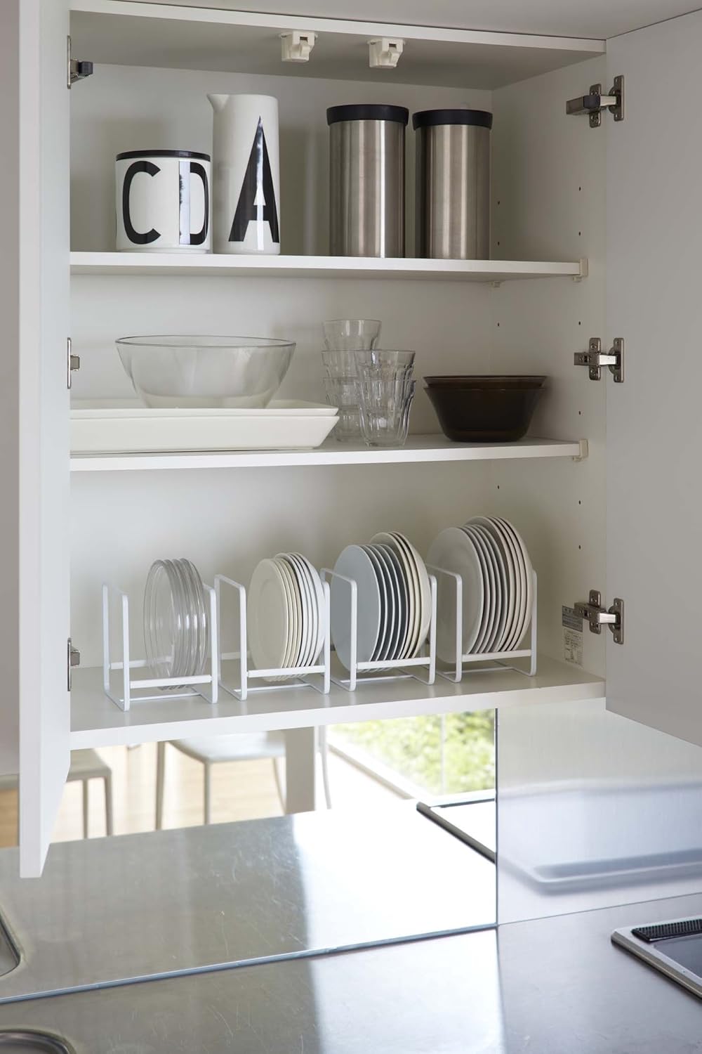 Yamazaki Home Dish Organizer - Storage Rack for Kitchen Cabinets