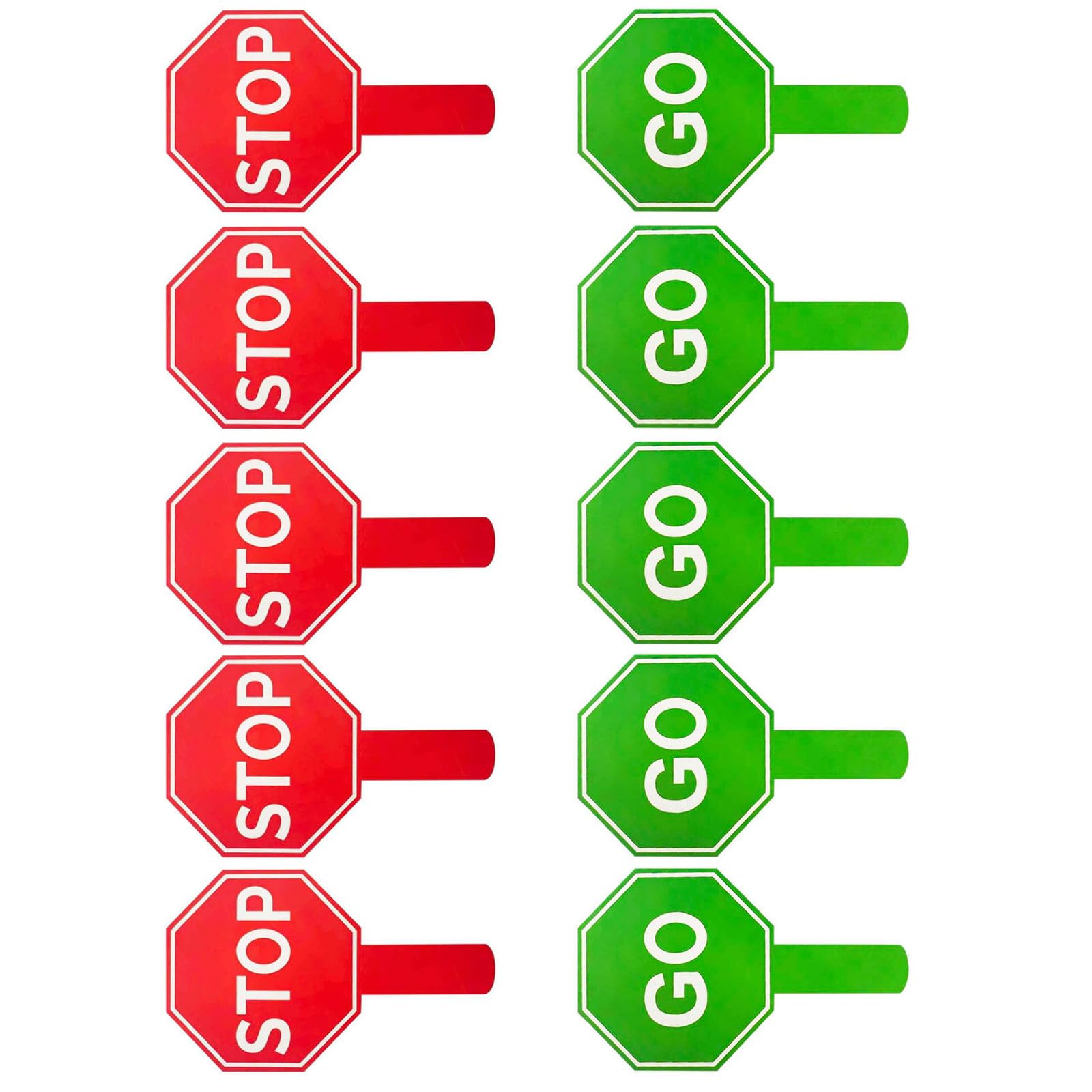 Buxuaaaa 10PCS Reversible Handheld Sign with Stop/Go for School, Roadside Control Warning Sign Handheld