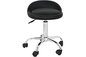 SUPER DEAL Adjustable Height Hydraulic Rolling Swivel Salon Stool with Adjustable Seat