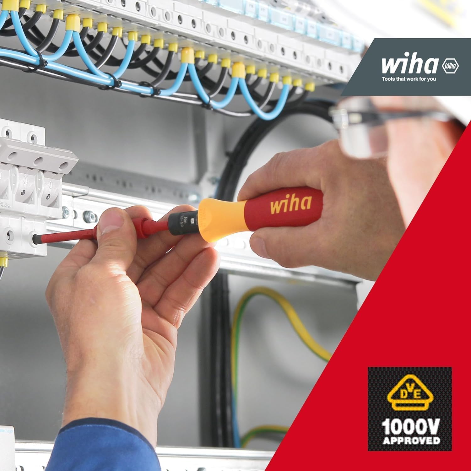 Wiha Drehmoment-Schraubendreher Set TorqueVario-S electric 5-tlg. I 0,8-5,0 Nm I PlusMinus/Pozidriv variabel einstellbare Drehmomentbegrenzung (38074) | (38074) 0,8-5,0 Nm I PlusMinus/Pozidriv variabel einstellbare Drehmomentbegrenzung I slimBits I VDE ge