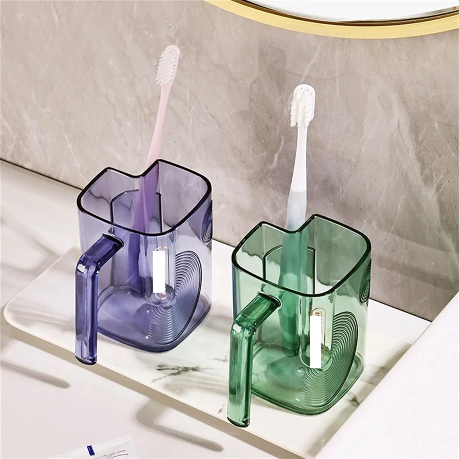 Portaspazzolino 3 pezzi 2 in 1 portabicchieri for spazzolino da bagno tazza for collutorio viaggio for denti di grande capacità a doppio uso for dentifricio portatile(Blue)