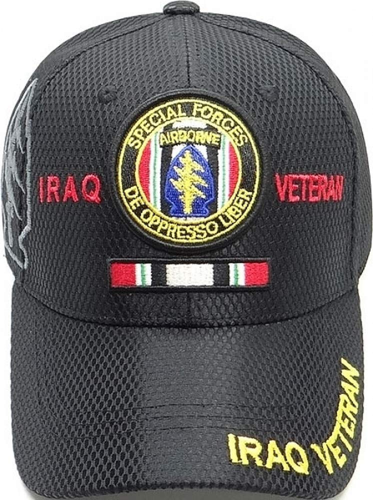 Cultural Exchange Special Forces Iraqi Veteran Shadow Jersey Mesh Mens Cap [Black - Adjustable]