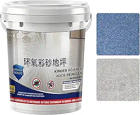 Tinta de piso epóxi - Revestimento autonivelante resistente ao desgaste | Tinta de piso de areia colorida epóxi | para banheiro interno e externo com chuveiro garagem edifício de concreto casa