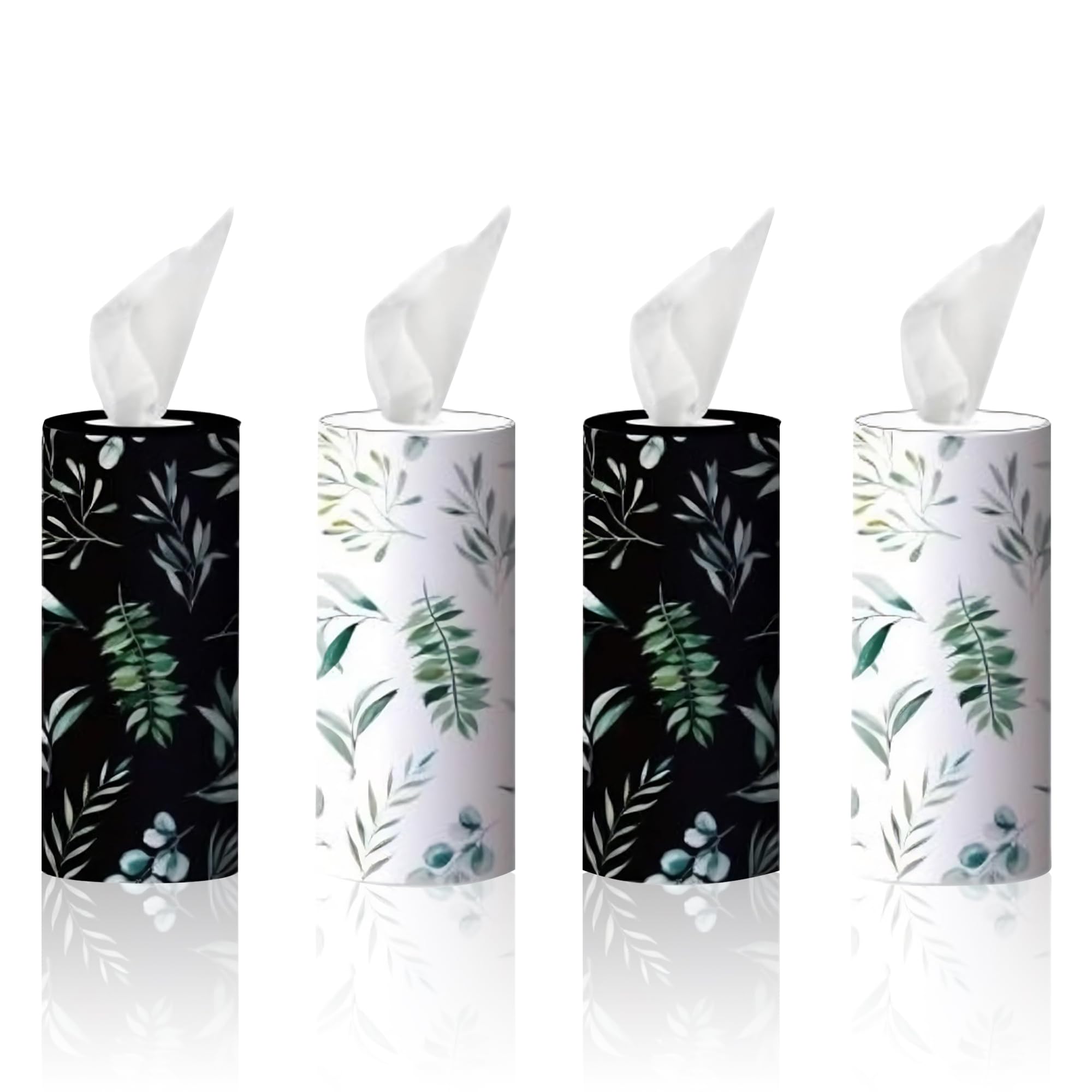 Luxury Cylinder Tissue Holder Sleek Round Tissue Box for Car, Home & Travel | Compact, Refillable & Fits Cup Holders Elegant Design for Easy Access & Organization | Includes 60 Soft Tissues per Pack