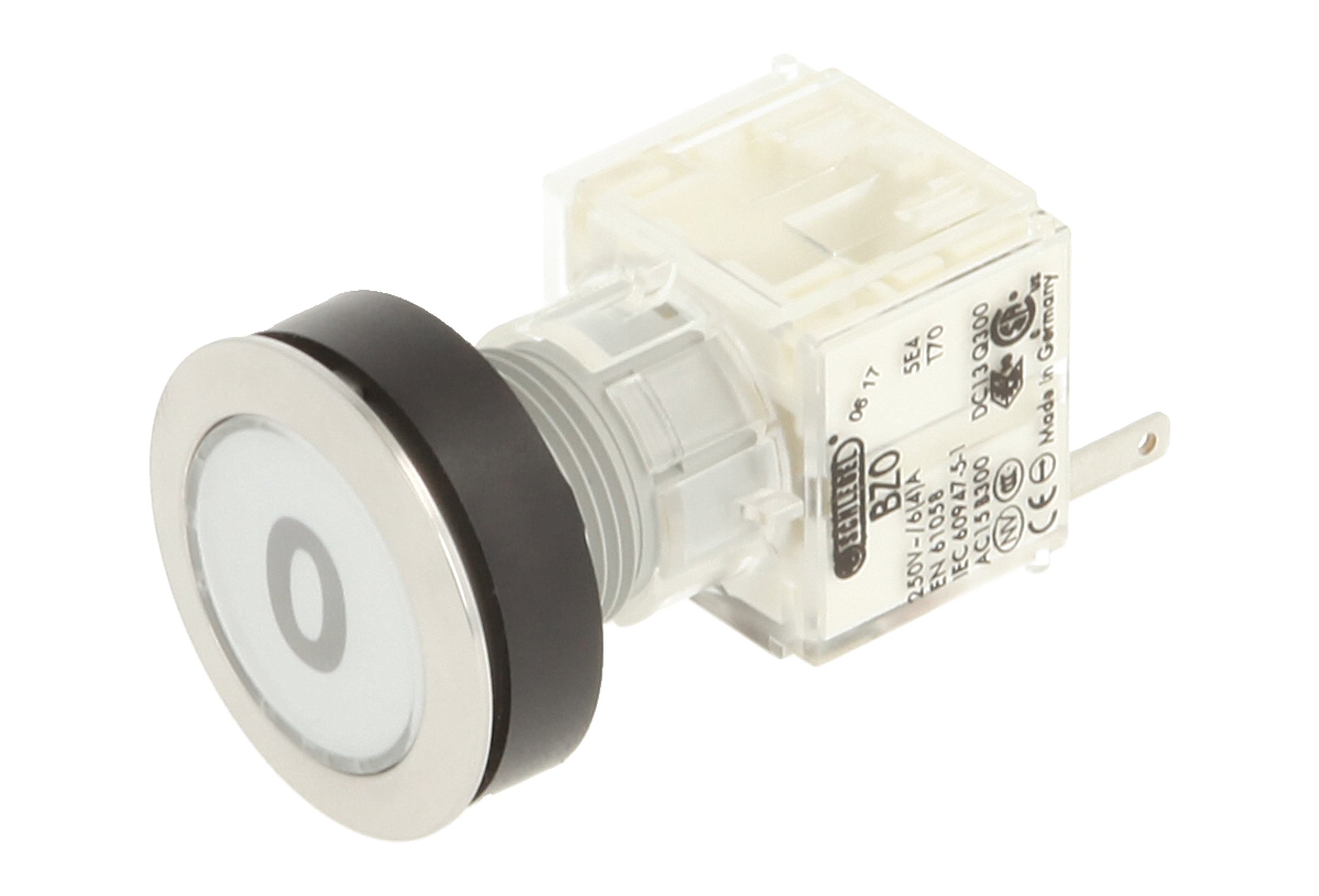 Schlegel 23.000.559 Push Button Stainless Steel, Clear Button Cap, Identification Plate 0, Push Contact Sensor 1 Opener