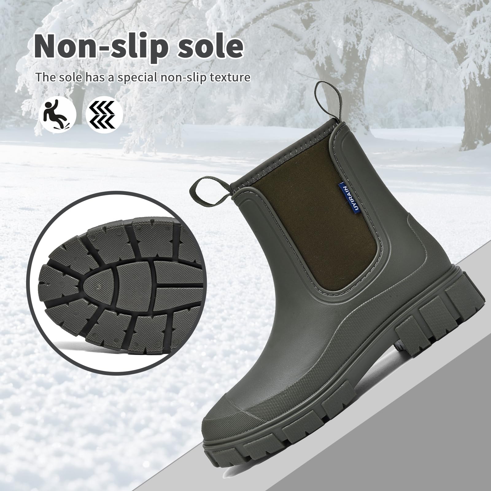 Stivali Pioggia Donna Impermeabile Inverno Tenersi al Caldo Antiscivolo Stivaletti di Gomma Leggere Comode Boots Antipioggia Moda Stivali Giardinaggio 36-42 EU