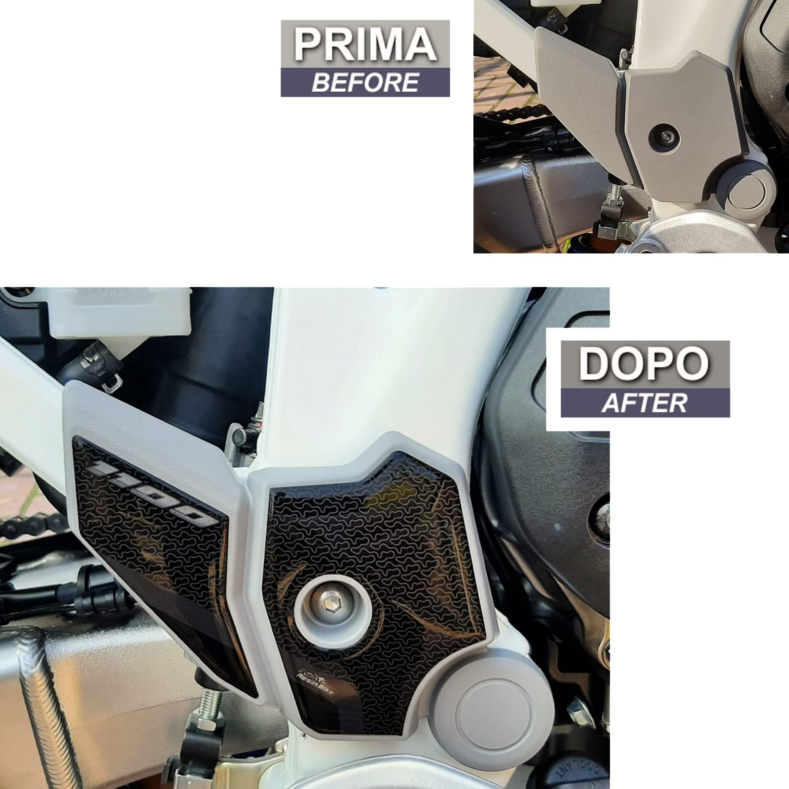 Resin Bike Autocollant Moto Compatibles avec Honda CRF1100L Africa Twin Adventure Sports 2021. Protection Seuils de Porte Contre Les Chocs et Les Éraflures. Autocollant 3D Résinés Fabriqué en Italie