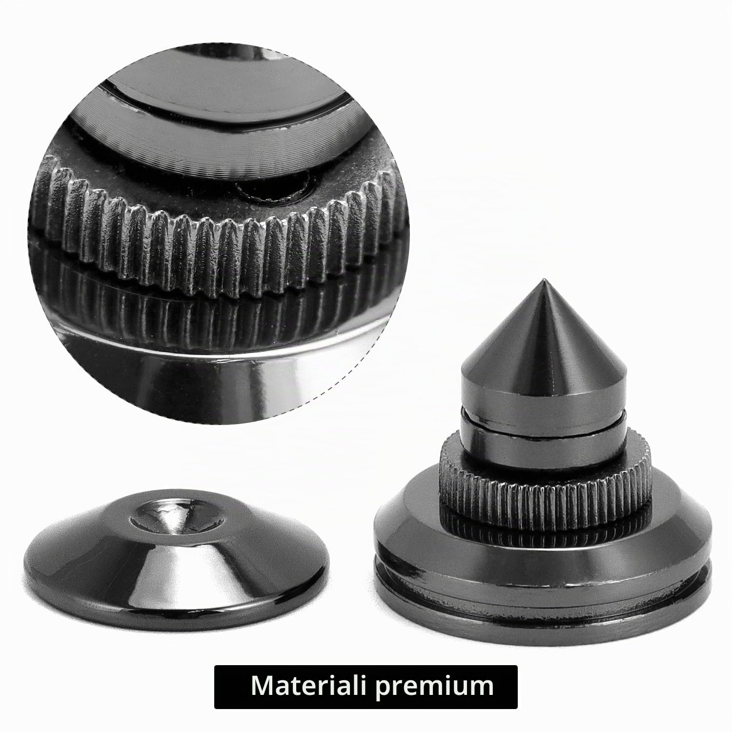 QWORK® 8 Pezzi Punte per Altoparlanti, Supporto per Altoparlanti in Ottone Placcato Oro, Supporti per Altoparlanti Antiurto per Altoparlanti di Dispositivi HiFi