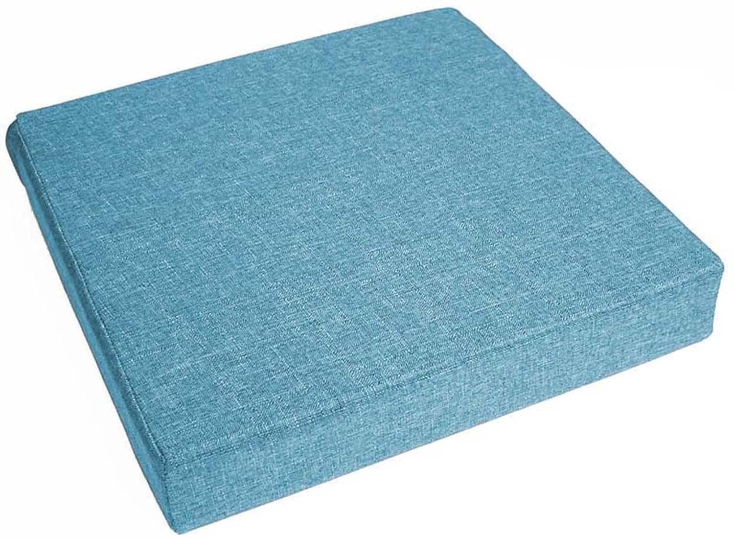 HELCEKOU Square Armchair Booster Cuions Comfort Elasticity Foam Chair Pad for Car Office Indoors Outdoors (Blue 55X55X5CM)