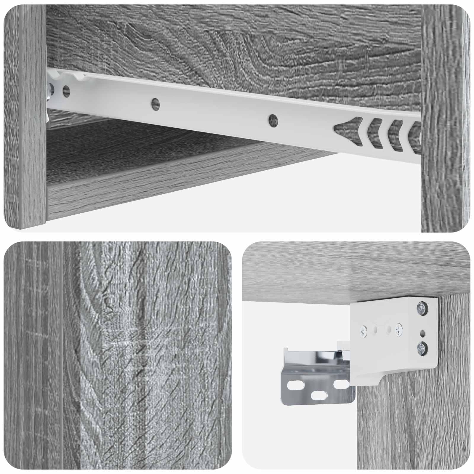 Tavolino da parete in legno per corridoio, grigio