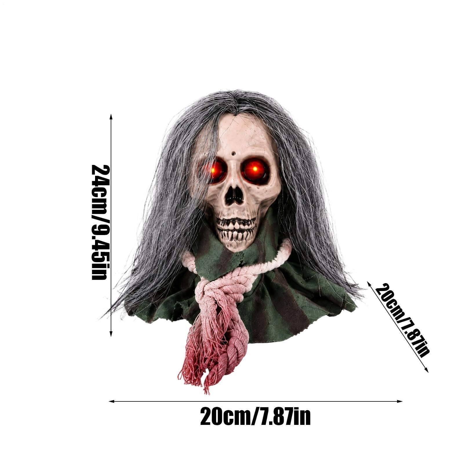 Halloween Dekoracje Czaszka Z Świecącymi Oczami Ruchoma Aktywowana